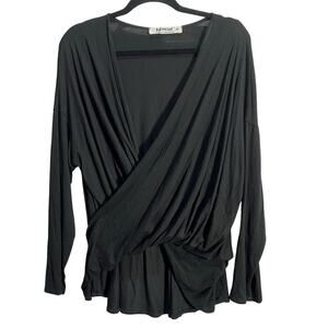 Three Bird Nest M Cross Front Long Sleeve Blouse Boho Casual Boutique with Tags